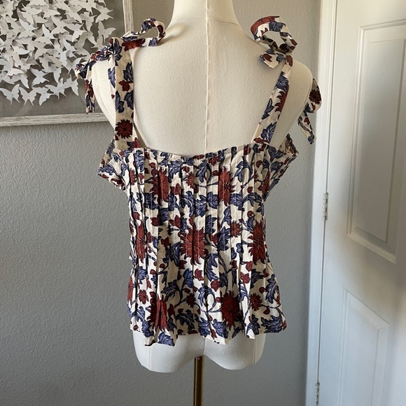 Anthropologie Blue and Red Floral Blouse - Picture 5 of 5